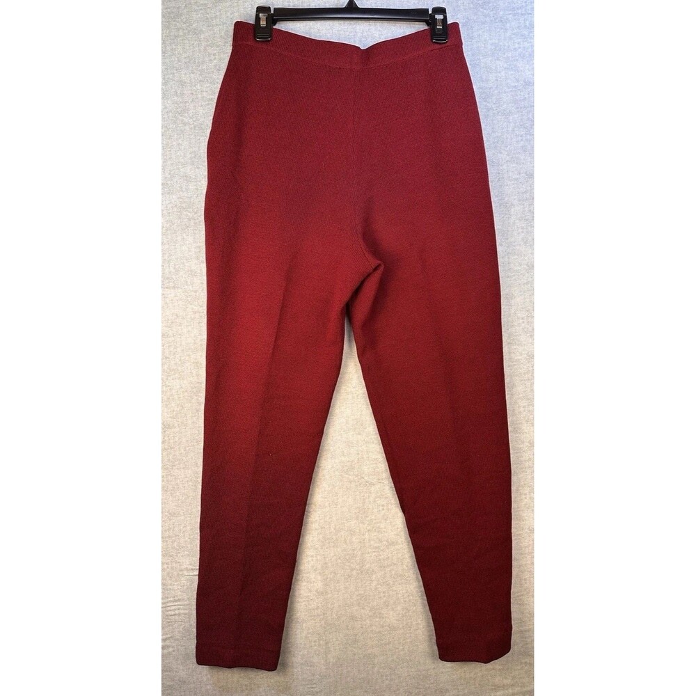 St. John Sport By Marie Gray Red Santana Knit Dress Pants  Womens Size Medium - Picture 5 of 10